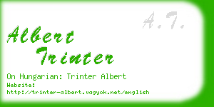 albert trinter business card